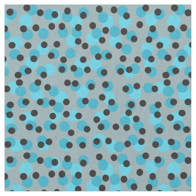 Cool Mid-Century Retro Iceberg Dots  Fabric (Close Up)