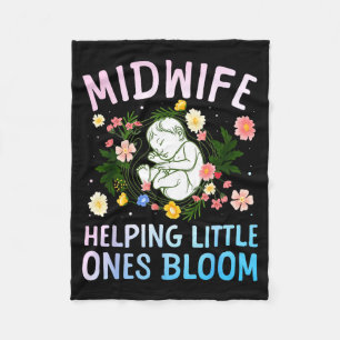 Cool Midwife Art For Women Midwifery Doula Nursing Fleece Blanket
