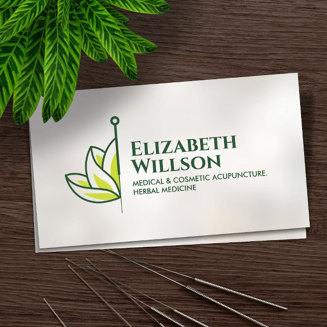 Cool Minimal Acupuncture Needle - Lotus Flower Business Card (Creator Uploaded)