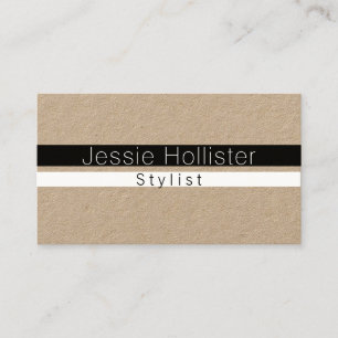 Cool Minimal Black and White Stripes Kraft Paper Business Card