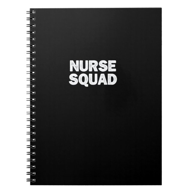 Cool Minimal Funny Nurse Squad Pullover Notebook (Front)