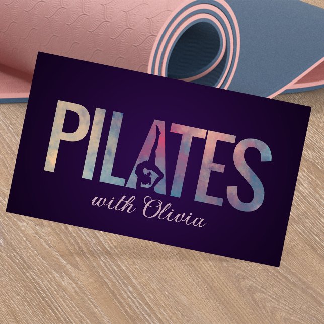 Cool Minimal Pilates Instructor  Business Card (Creator Uploaded)