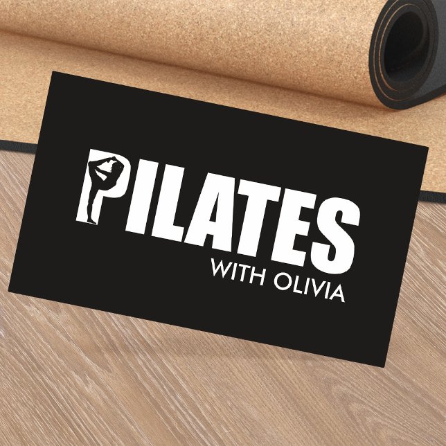 Cool Minimal Pilates Instructor  Business Card (Creator Uploaded)