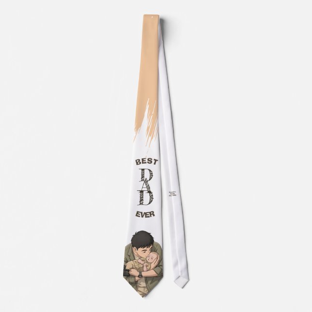 Cool Minimalist First Father's Day Anime Style Tie (Front)
