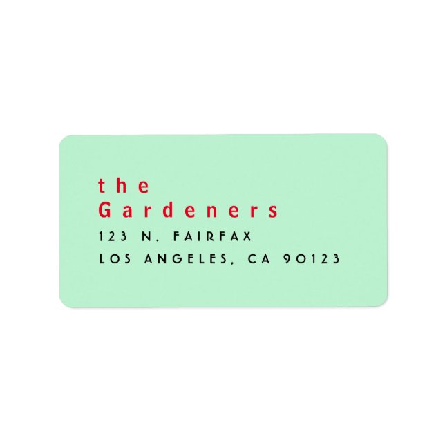 Cool Minimalist Green Red Black Label (Front)