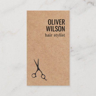 Cool Minimalist Printed Kraft Black Bold HairSalon Business Card