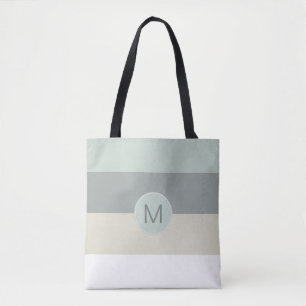 Cool Minimalist Stripes Pattern with Your Monogram Tote Bag