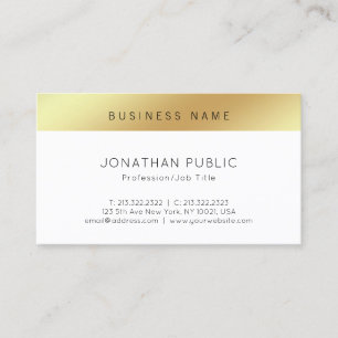 Cool Minimalistic Modern Sleek Gold Plain Trendy Business Card
