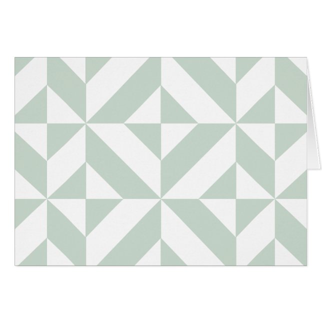 Cool Mint Geometric Deco Cube Pattern (Front Horizontal)