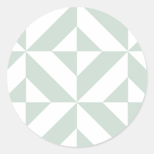 Cool Mint Geometric Deco Cube Pattern Classic Round Sticker