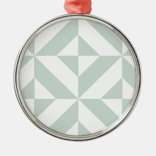 Cool Mint Geometric Deco Cube Pattern Metal Tree Decoration
