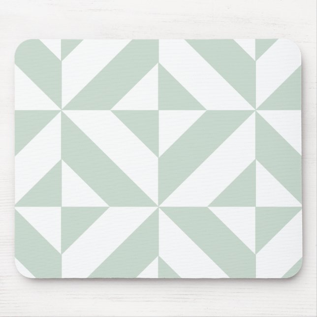 Cool Mint Geometric Deco Cube Pattern Mouse Pad (Front)