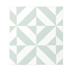 Cool Mint Geometric Deco Cube Pattern Notepad