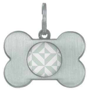 Cool Mint Geometric Deco Cube Pattern Pet ID Tag