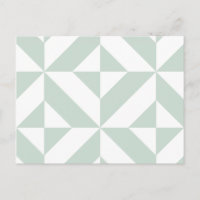 Cool Mint Geometric Deco Cube Pattern
