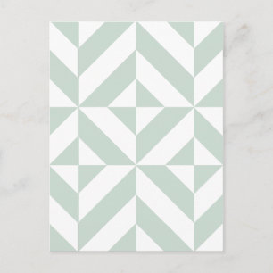 Cool Mint Geometric Deco Cube Pattern Postcard