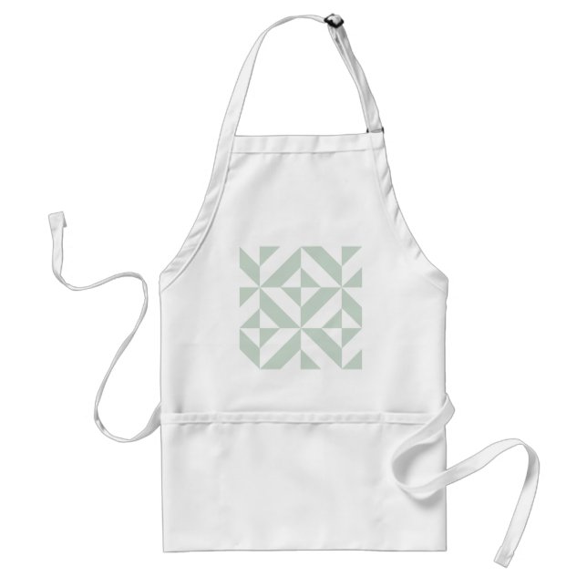 Cool Mint Geometric Deco Cube Pattern Standard Apron (Front)