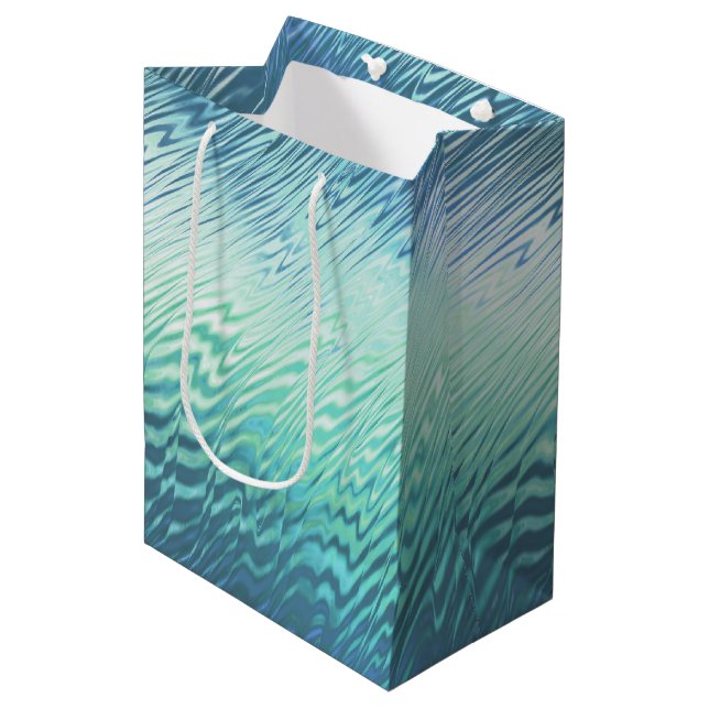 cool mint ripple : medium gift bag (Front Angled)