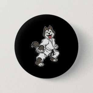 Cool MMA Fighter Dog Taekwondo Lover Gift Idea 6 Cm Round Badge