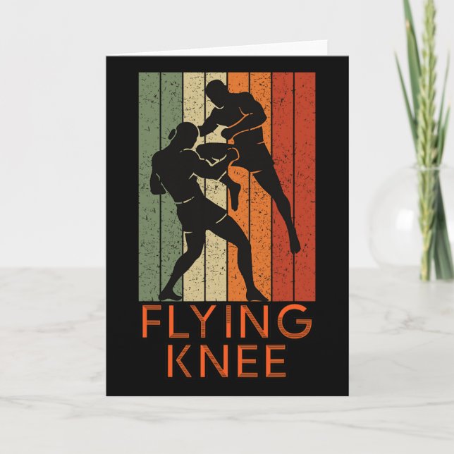 Cool Mma, Kickboxing And Muay Thai Flying Knee  Card (Front)