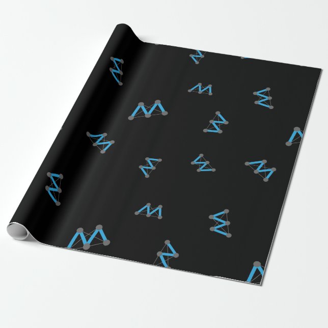 Cool Moac Cryptocurrency Coin Sign Pattern Wrapping Paper (Unrolled)