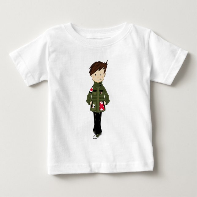 Cool Mod Boy Baby T-Shirt (Front)