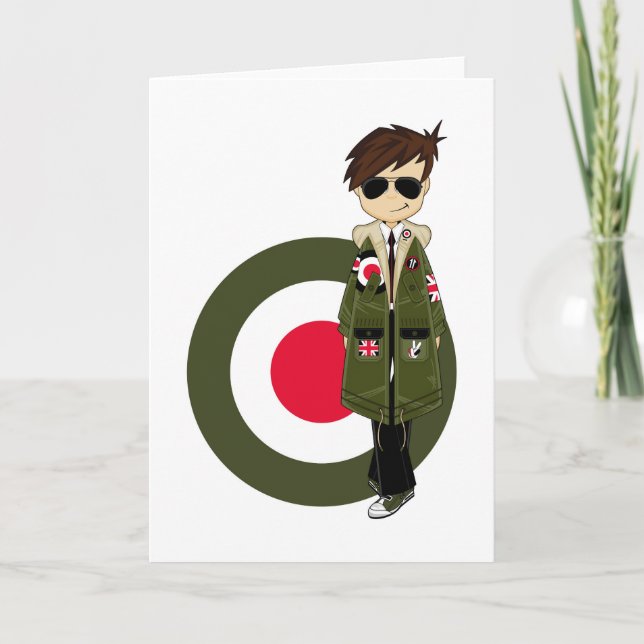 Cool Mod in Parka and Sunglasses Card (Front)