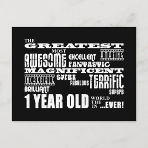 Cool Modern 1st Birthdays : Greatest 1 Year Old Postcard