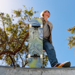 Cool Modern Abstract Blue Skateboard
