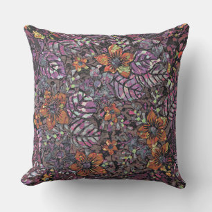 Cool modern Abstract Flowers Pattern art Cushion