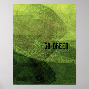 Cool modern abstract  go green painting design art poster