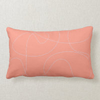 Cool Modern Abstract Line Art Drawing Coral Peach