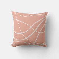 Cool Modern Abstract Line Art Drawing Muted Peach