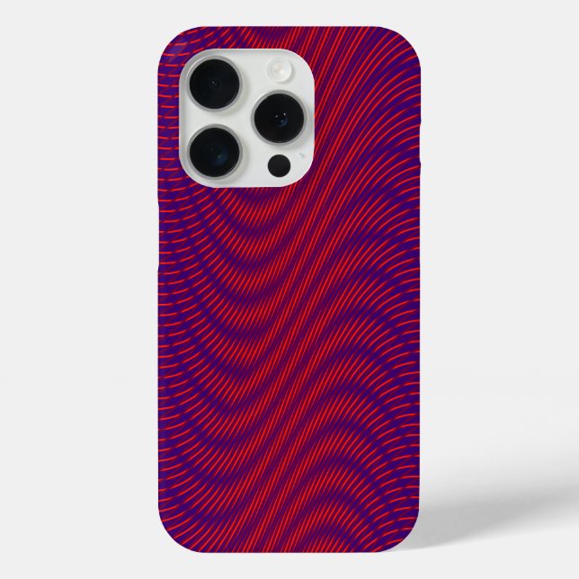   Cool & Modern Abstract Moiré Effect Purple & Red Case-Mate iPhone Case (Back)