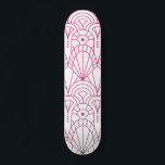 Cool Modern Art Deco Pink White Pattern Skateboard<br><div class="desc">Cool Modern Art Deco Pink White Pattern Skateboard features a pink art deco pattern on a white background. Designed by ©Evco Studio www.zazzle.com/store/evcostudio</div>