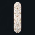 Cool Modern Art Deco Rose Gold White Pattern Skateboard<br><div class="desc">Cool Modern Art Deco Rose Gold White Pattern Skateboard features a rose gold art deco pattern on a white background. Designed by ©Evco Studio www.zazzle.com/store/evcostudio</div>