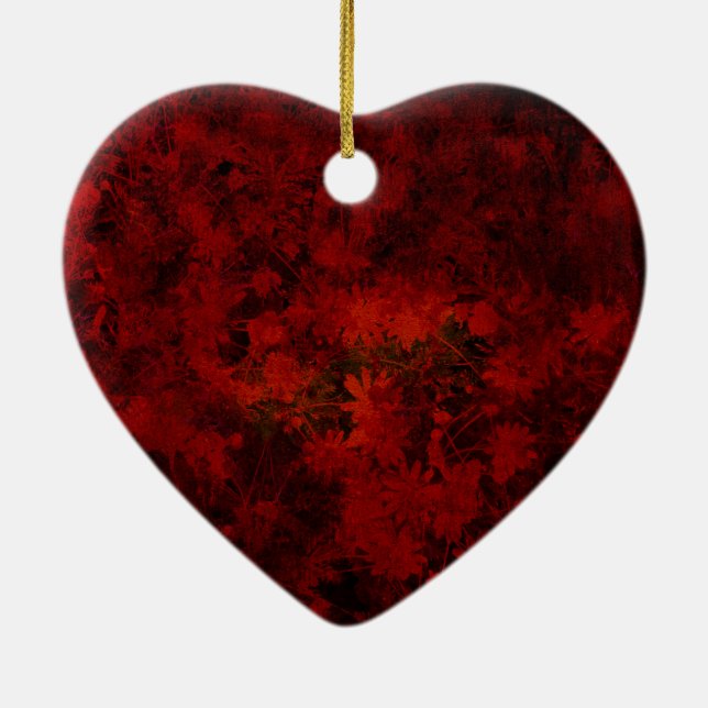 Cool, modern art of floral / flower pattern ceramic tree decoration (Back)