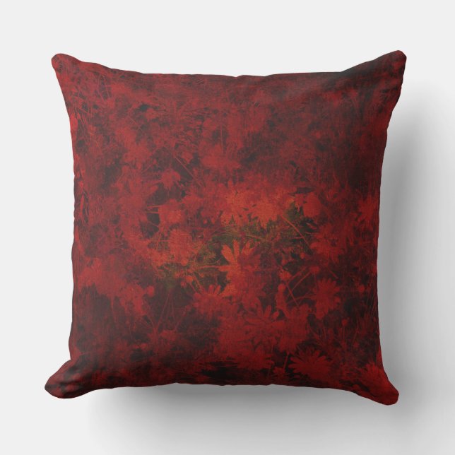 Cool, modern art of floral / flower pattern cushion (Front)