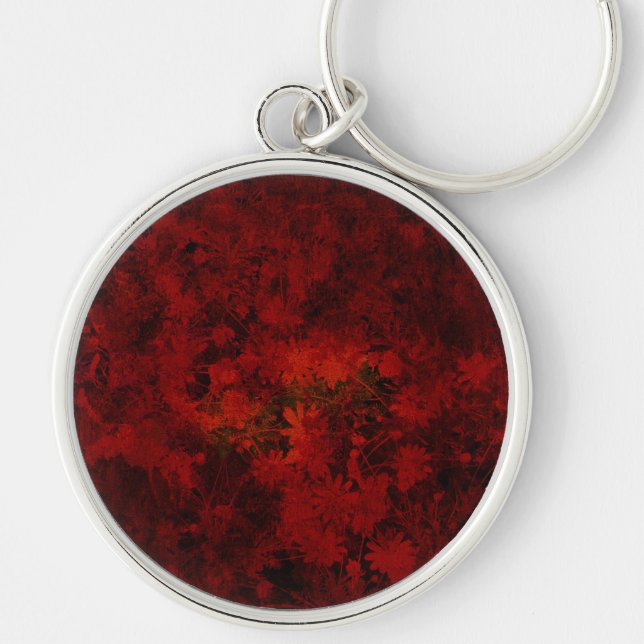 Cool, modern art of floral / flower pattern key ring (Front)