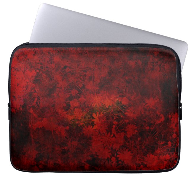 Cool, modern art of floral / flower pattern laptop sleeve (Front)