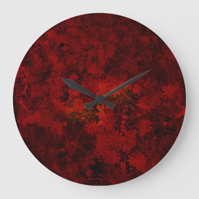 Cool, modern art of floral / flower pattern large clock (Front)