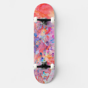 Cool Modern Art Painted Skateboard