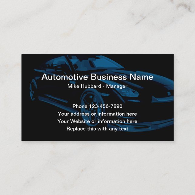 Cool Modern Automotive Business Card (Front)