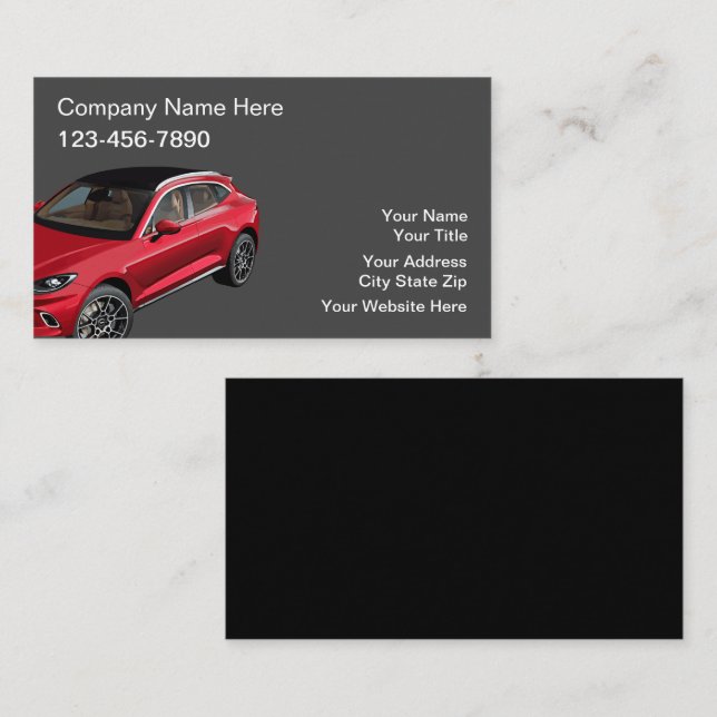 Cool Modern Automotive Business Cards (Front/Back)