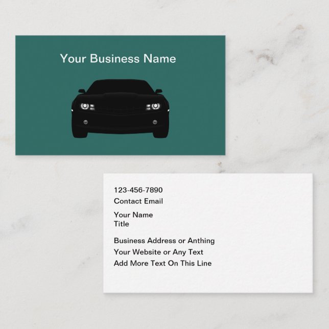 Cool Modern Automotive Services Business Cards (Front/Back)