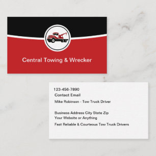 Cool Modern Automotive Tow Truck Service Business Card