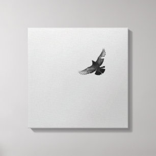 Cool Modern B&W flying bird simple modern design Canvas Print