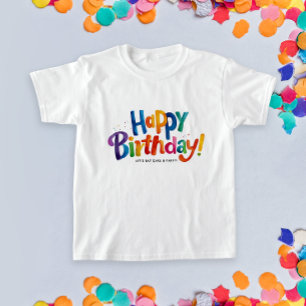 Cool Modern Birthday Colourful Watercolor Typo T-Shirt