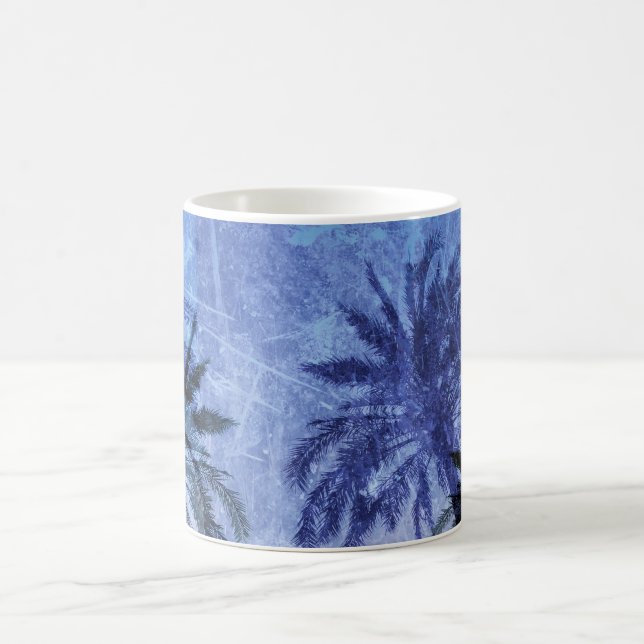 Cool modern blue nature design art coffee mug (Center)