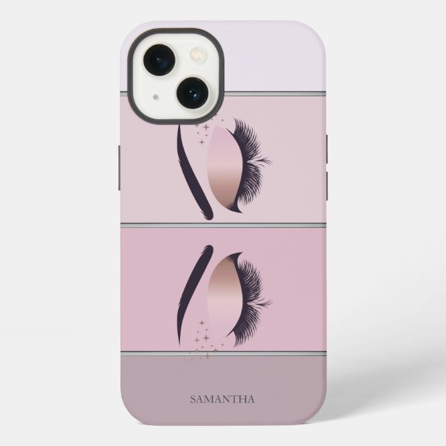 Cool Modern Chic Striped,Lashes  iPhone Case (Back)